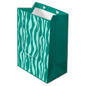 Zebra's - Turquoise en Aqua Medium Cadeauzakje (Achterkant Gekanteld)