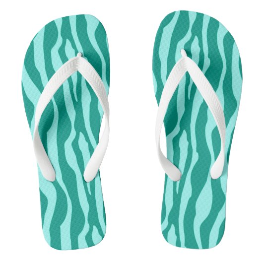 Zebra's - Turquoise en Aqua Teenslippers (Voetbed)