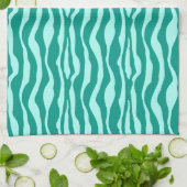 Zebra's - Turquoise en Aqua Theedoek (Gevouwen)