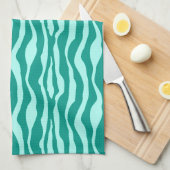Zebra's - Turquoise en Aqua Theedoek (Quarter Fold)