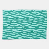 Zebra's - Turquoise en Aqua Theedoek (Horizontaal)