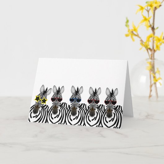 Zebras-Wenskaart Kaart (Gele Bloem)
