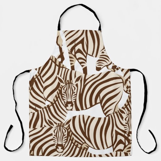 Zebra's, wilde savanne, naadloos patroon schort (Voorkant)