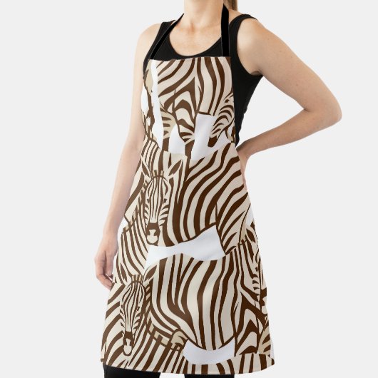 Zebra's, wilde savanne, naadloos patroon schort (Insitu)