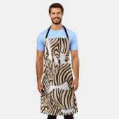 Zebra's, wilde savanne, naadloos patroon schort (Gedragen)