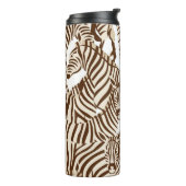 Zebra's, wilde savanne, naadloos patroon thermosbeker (Gedraaid links)