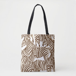 Zebra's, wilde savanne, naadloos patroon tote bag