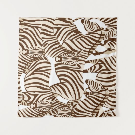 Zebra's, wilde savanne, naadloos patroon wandkleed (Voorkant (horizontaal))