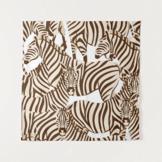 Zebra's, wilde savanne, naadloos patroon wandkleed