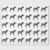 Zebras - zwart en wit cadeaupapier (Vlak)