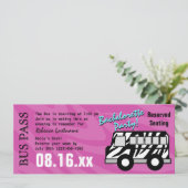 Zebrastreep Buspas Kippen Feestje Kaart (Staand voorkant)