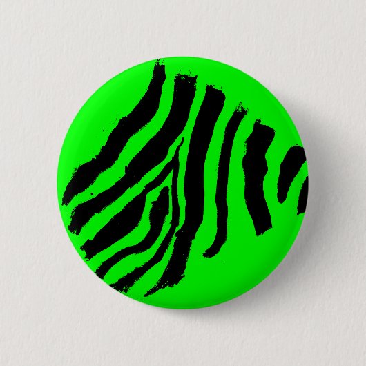 Zebrastreep knop (Groen) Ronde Button 5,7 Cm (Voorkant)