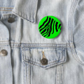 Zebrastreep knop (Groen) Ronde Button 5,7 Cm (In situ)