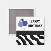 Zebrastreep Verjaardagsballonnen Magneet (Voorkant / Achterkant)