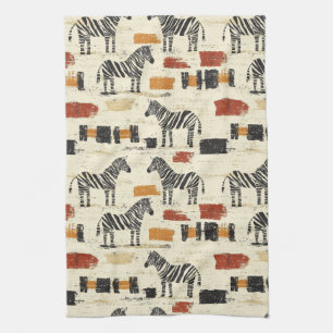 Zebrastreep Vintage Rustieke Boho Safari Print Theedoek