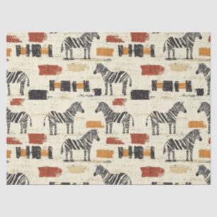 Zebrastreep Vintage Rustieke Boho Safari Print Tissuepapier