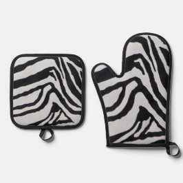 Zebrastreeppatroon Ovenwant & Pannenlap Set