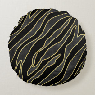 Zebrastrepen: Abstract monochroom naadloos. Rond Kussen