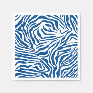 Zebrastrepen Blauw En Wit Wild Dierenprint Servet