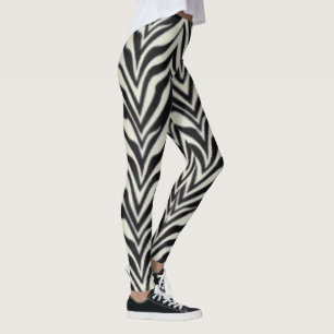 Zebrastrepen BW wild dierenprint Leggings