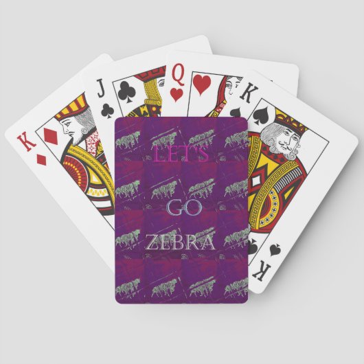 Zebrastrepen decor: een leuk ontwerp speelkaarten (Achterkant)