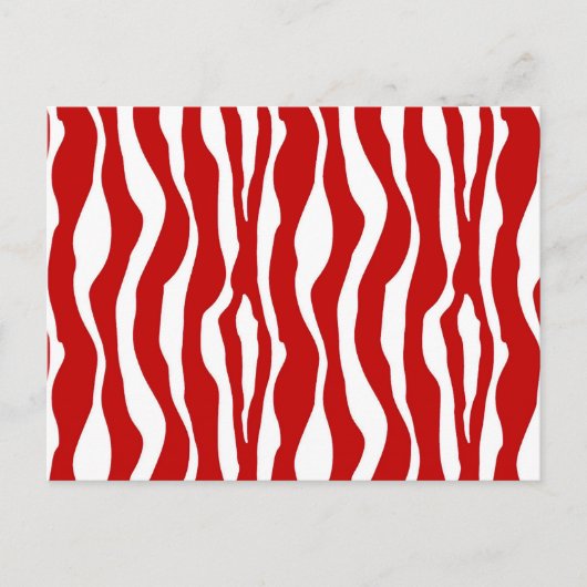 Zebrastrepen - Diep rood en wit Briefkaart (Voorkant)