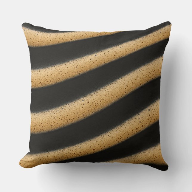 Zebrastrepen-espresso schuim textuur  kussen (Voorkant)