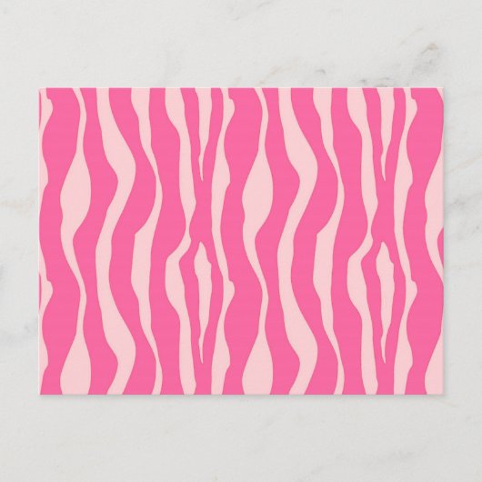Zebrastrepen - Fuchsia en lichtroze Briefkaart (Voorkant)