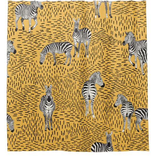 Zebrastrepen: handgetekende naadloze achtergrond. douchegordijn (Voorkant)