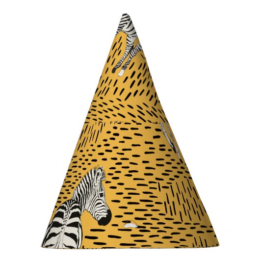 Zebrastrepen: handgetekende naadloze achtergrond. feesthoedjes (Rechts)