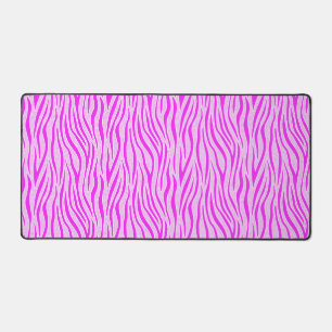 Zebrastrepen in een poederroze safariprint bureaumat