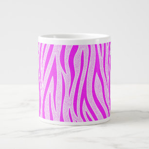 Zebrastrepen in een poederroze safariprint grote koffiekop
