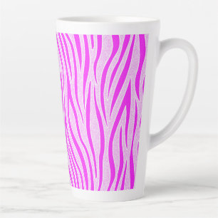 Zebrastrepen in een poederroze safariprint latte mok