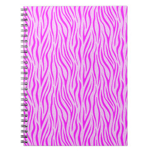 Zebrastrepen in een poederroze safariprint notitieboek