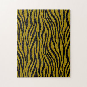Zebrastrepen in Safari Zwart en Bruin Legpuzzel