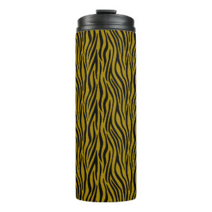 Zebrastrepen in Safari Zwart en Bruin  Thermosbeker