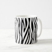 Zebrastrepen in zwart en witte vacht effect koffiemok (Voorkant rechts)