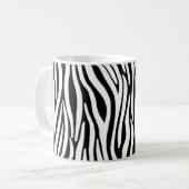 Zebrastrepen in zwart en witte vacht effect koffiemok (Voorkant links)