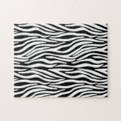 Zebrastrepen in zwart en witte vacht effect legpuzzel (Horizontaal)
