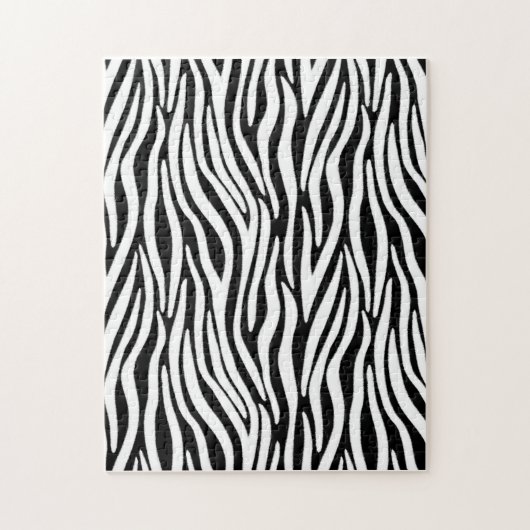 Zebrastrepen in zwart en witte vacht effect legpuzzel (Verticaal)