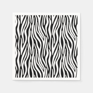 Zebrastrepen in zwart en witte vacht effect servet