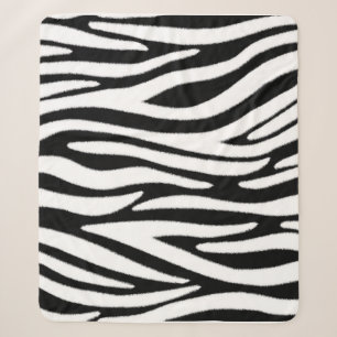 Zebrastrepen in zwart en witte vacht effect sherpa deken
