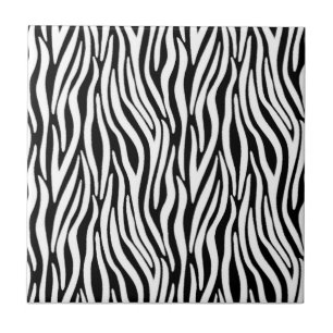 Zebrastrepen in zwart en witte vacht effect tegeltje