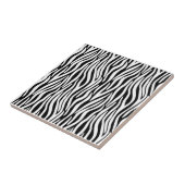 Zebrastrepen in zwart en witte vacht effect tegeltje (Zijkant)
