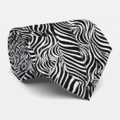 Zebrastrepen in zwart-wit patroon stropdas (Opgerold)