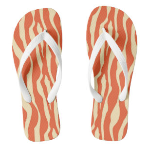Zebrastrepen - mandarijn en licht oranje teenslippers
