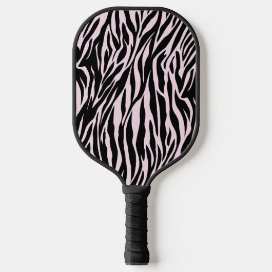 Zebrastrepen op pastelroze pickleball paddle (Voorkant)