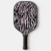 Zebrastrepen op pastelroze pickleball paddle (Achterkant)