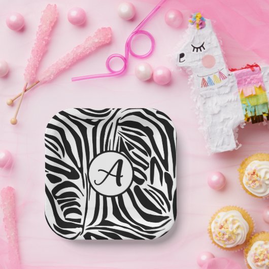 Zebrastrepen Papieren Bordje (Feest)