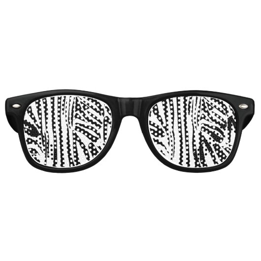 Zebrastrepen Retro Zonnebril (Voorkant)
